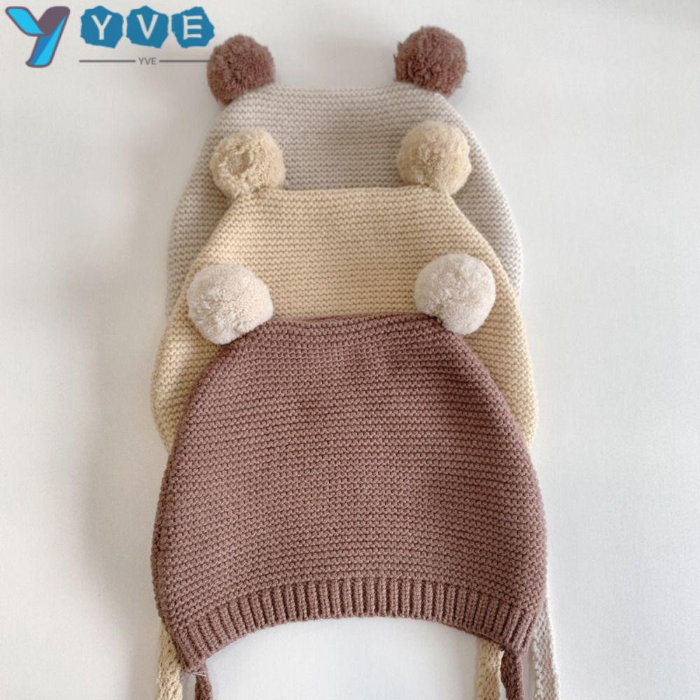 Mũ Len Trùm Tai Giữ Ấm Mùa Đông Kiểu Mới Bảo Vệ Tai Cho Bé Gái