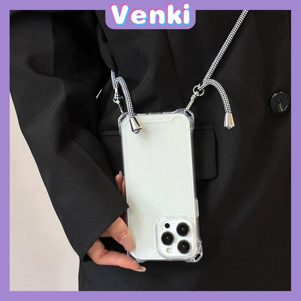 VENKI - Dành Cho Ốp Lưng iPhone 11 Vỏ Đồng Bằng Bảo Vệ Chống Sốc Bốn Góc Có Dây Đeo Bằng Acrylic Trong Suốt Tương Thích Với iPhone 14 Pro Max 13 Pro Max iPhone 12 Pro Max XR