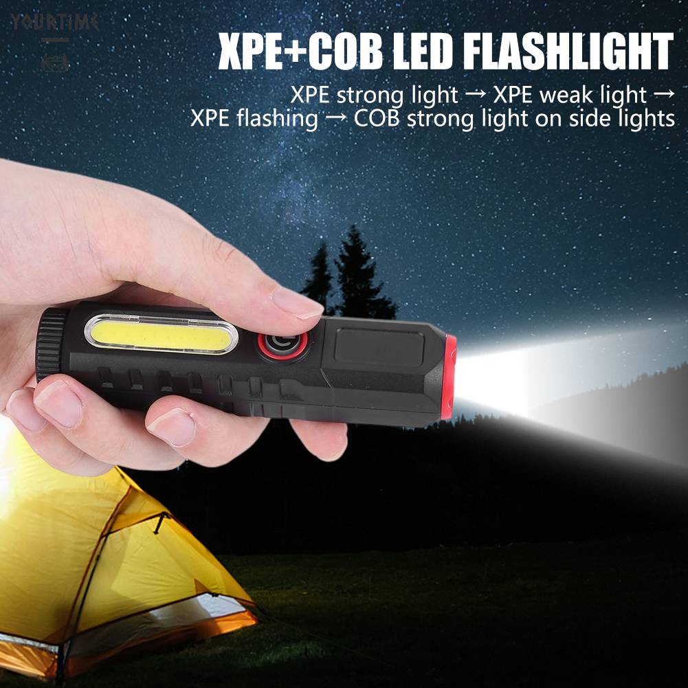 Đèn Pin Mini XPE 1200mAh COB Có Kẹp Tiện Lợi