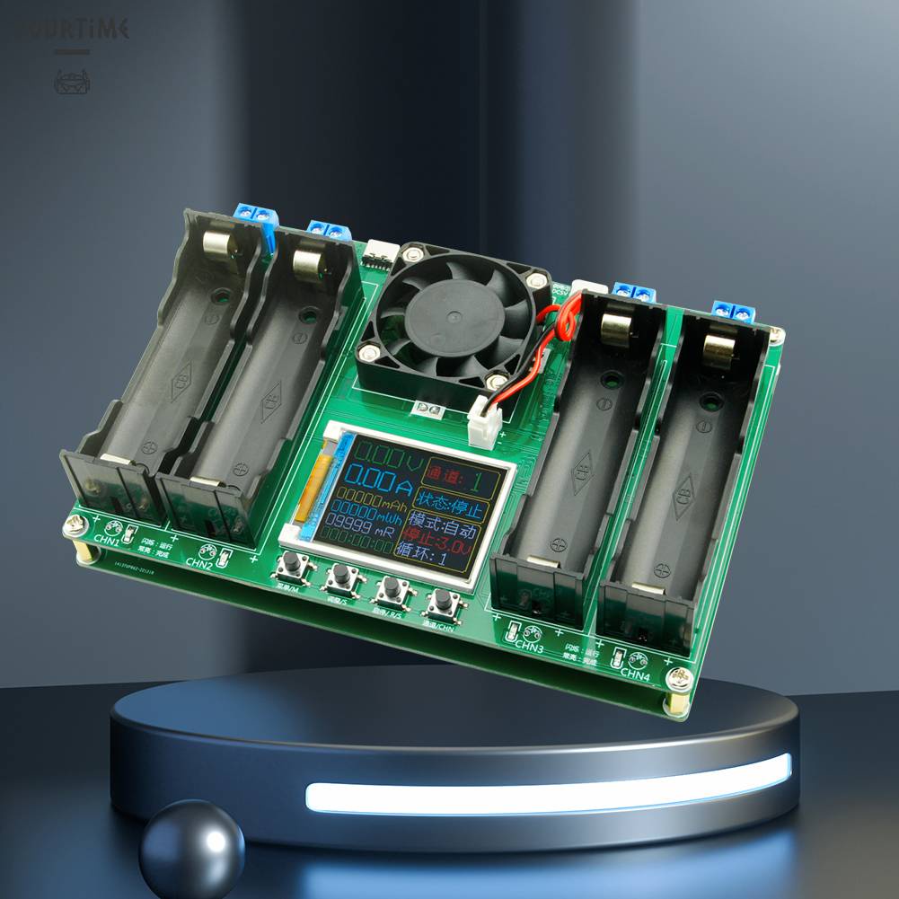 Mô Đun Kiểm Tra Dung Lượng Pin 18650 4 Kênh Loại C Có Màn Hình LCD