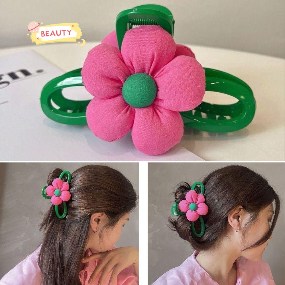 BEAUTY Kẹp Tóc Cá Mập Bằng Acrylic Màu Xanh Lá