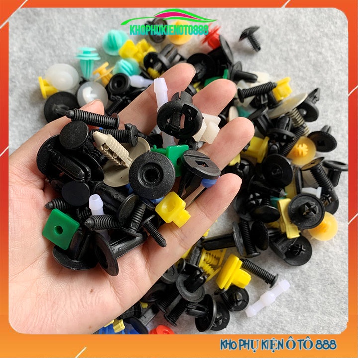 Bộ 500 đinh tán chốt vít nở nhựa cho xe hơi ô tô