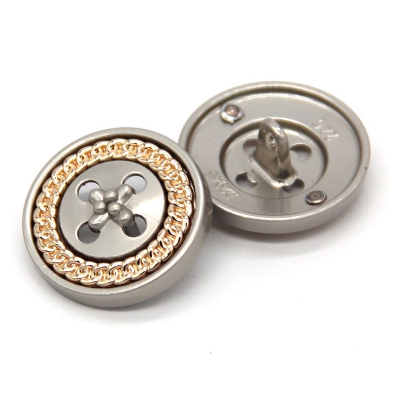 Set 5 Nút Áo 4 Lỗ 18 / 20 / 23mm Bằng Kim Loại Màu Vàng Đen Phong Cách Vintage Dành Cho Nam