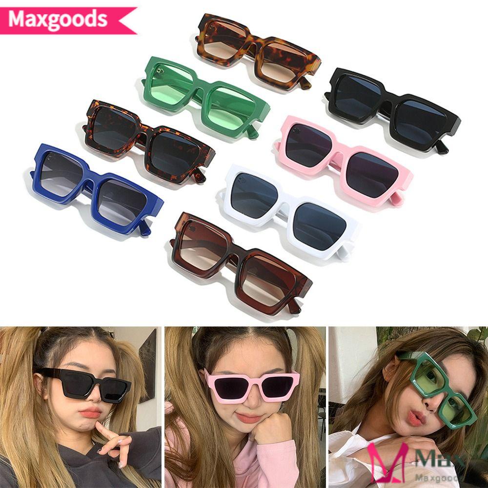 MAXG Kính Mát Vuông Nhỏ Chống Tia UV400 Phong Cách Retro