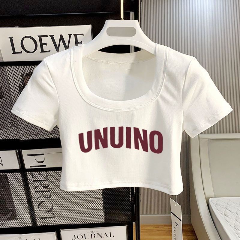 Y2k Áo Baby Tee Thun Croptop Nữ  Crop Top Ngắn Tay Cổ Chữ u Dáng Ôm Thời Trang Mùa Hè Hàng Mới 2023 Dành Cho Bạn Nữ