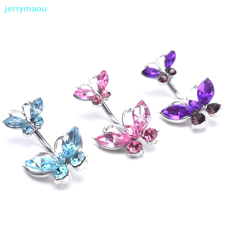 [JER] Khuyên Rốn Hình Bướm Đính Đá Zircon Pha Lê Gợi Cảm Hc