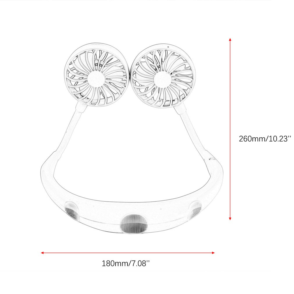 =Christmas=Neck Fan Portable USB Hands Free Personal Mini Lazy Person Necks Hang Fans