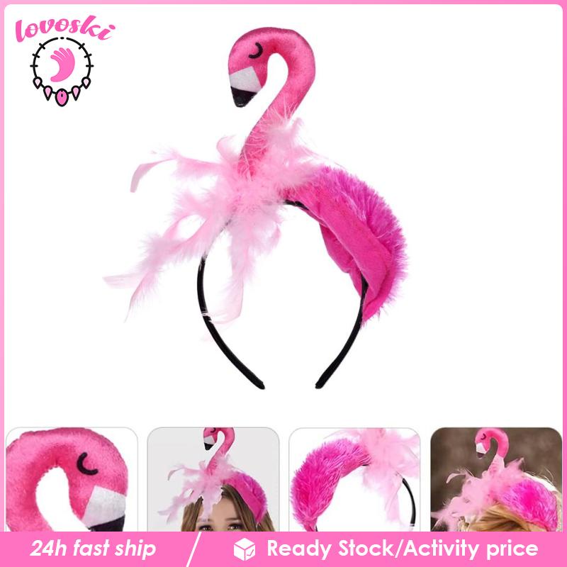 Băng Đô Cài Tóc Hình Chim Hồng Hạc Dễ Thương Cho Nữ