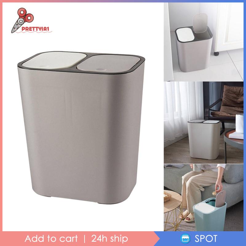 Thùng Rác Tái Sử Dụng Ướt Và Khô 15 Lít Màu Trắng Cho Nhà Bếp [Prettyia1]