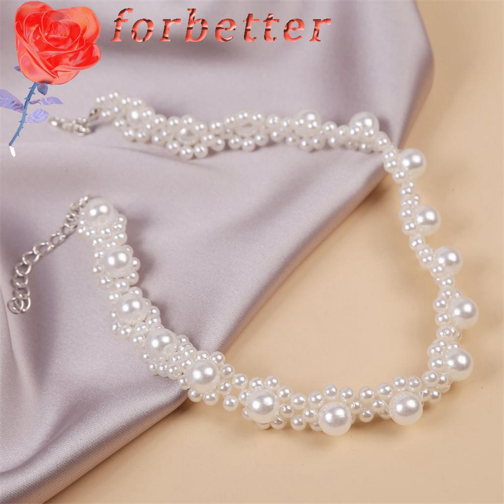 FORBETTER Vòng cổ Mặt Hoa Đính Đá Pha Lê Nhã Nhặn