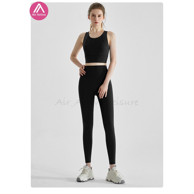 Set đồ thể thao AIRACTIVE LEISURE gồm áo bra có mút ngực + quần legging cạp cao dùng tập yoga