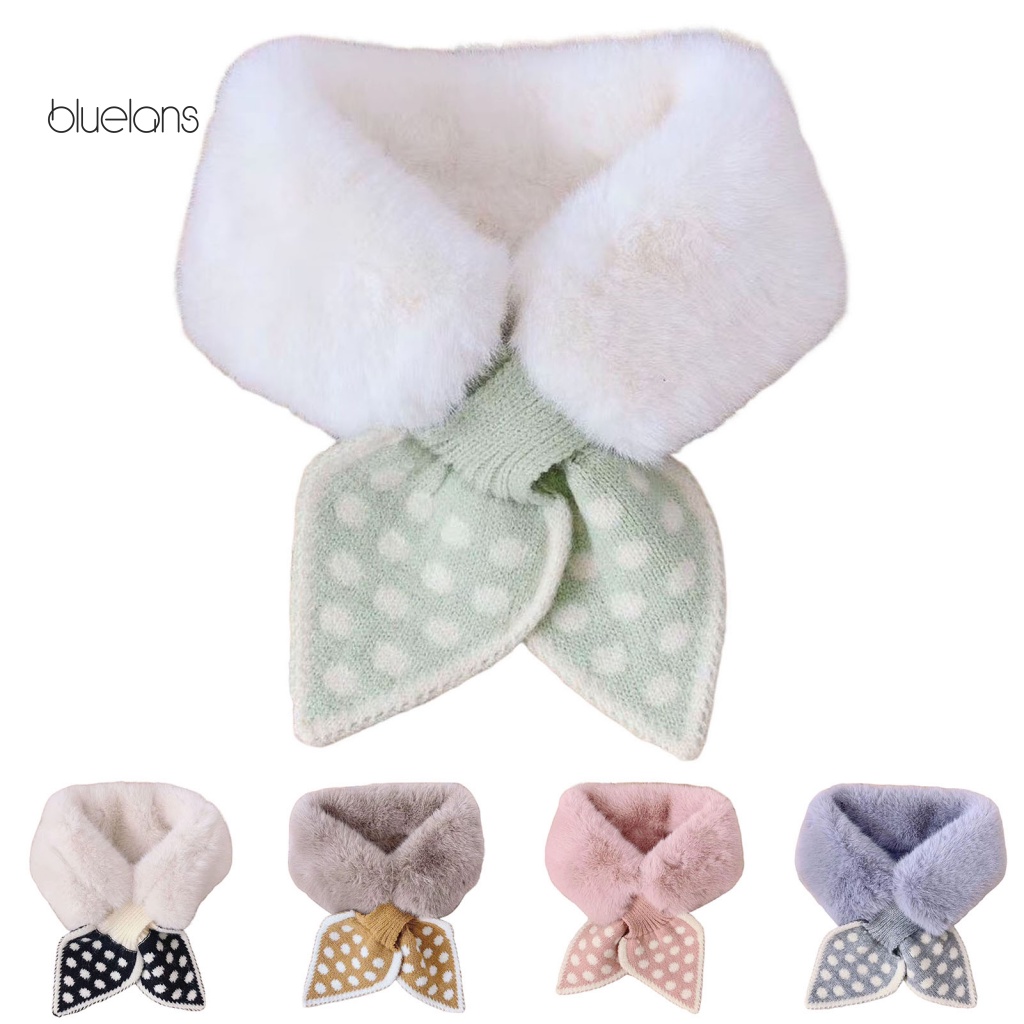 Bluelans Khăn Choàng Cổ Siêu Mềm Giữ Ấm Mùa Đông Họa Tiết Chấm Bi Ngọt Ngào Cho Bé Gái Mặc Hàng Ngày