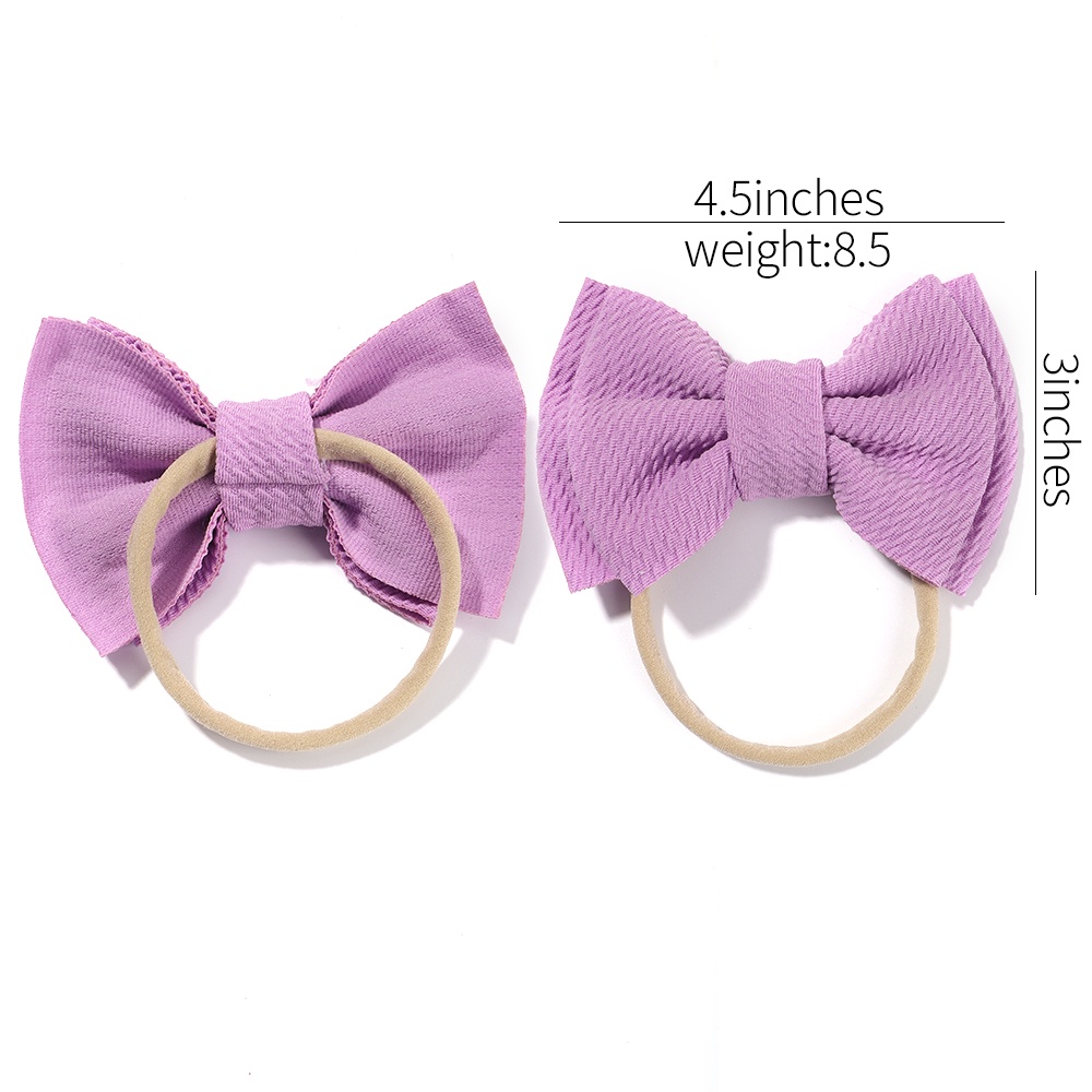 RainBow Bows 1 Băng Đô Nơ Bằng Nylon Co Giãn Màu Trơn Dành Cho Bé Gái Sơ Sinh