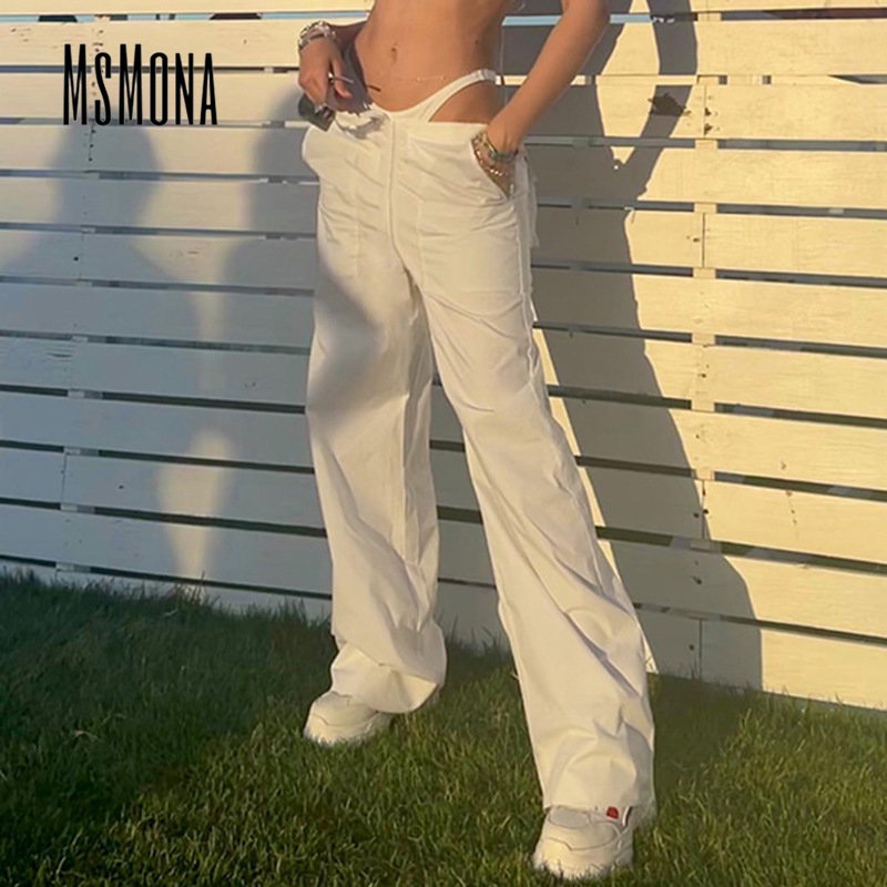 Quần ống rộng Màu Trơn Thêu Họa Tiết Thời Trang 2023 Cho Nữ