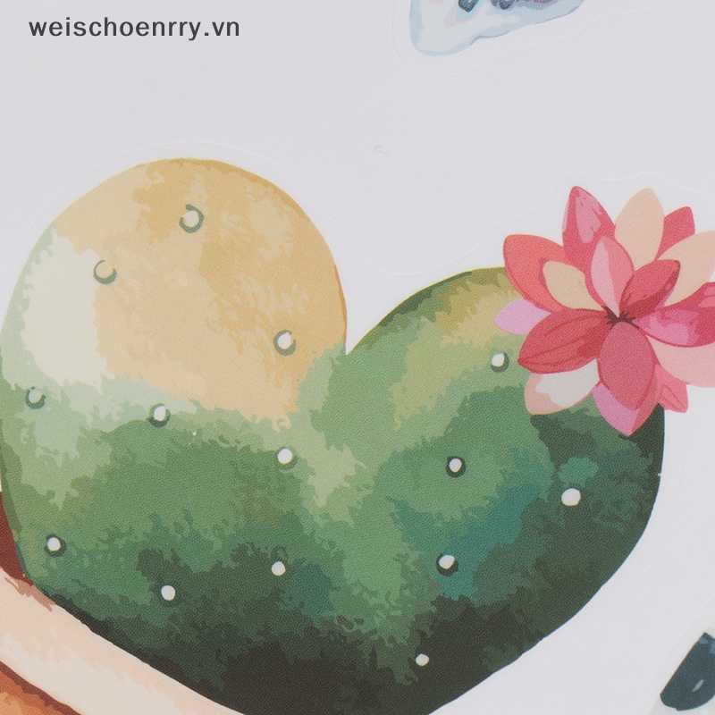 Giấy Dán Tường Tự Dính Hình Chậu Xương Rồng Trang Trí Phông Nền TV / Phòng Kh