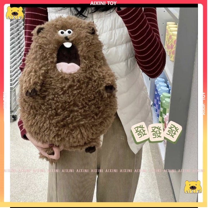 Siêu dễ thương Ảnh thật cuối Gấu bông chuột chũi, hải ly hay hét a a a a a ngộ nghĩnh tặng bạn gái