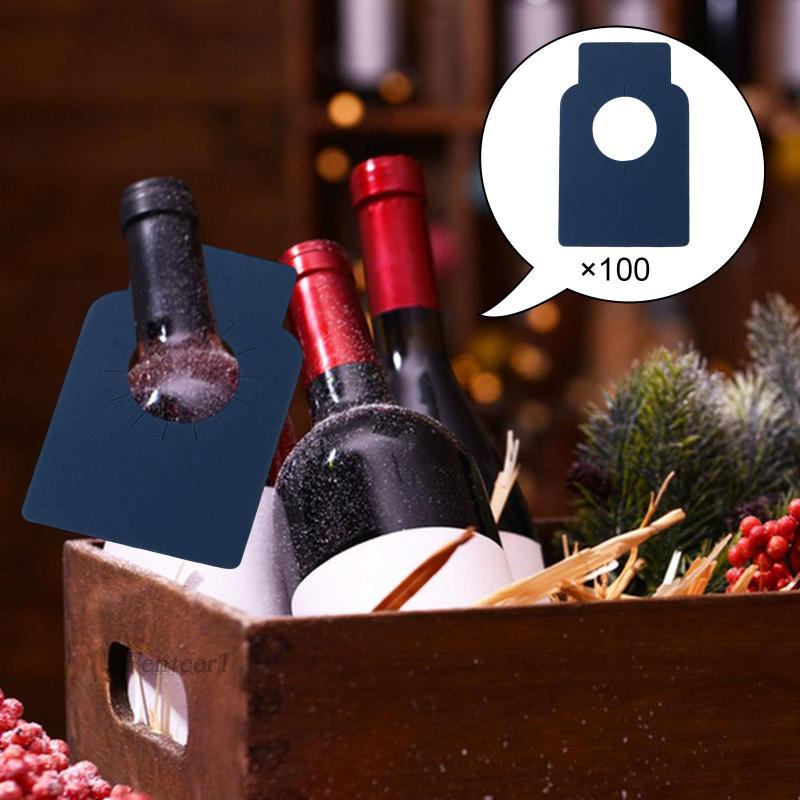[Fenteer1] 100 Nhãn Dán Cổ Chai Rượu Vang Phòng Ăn