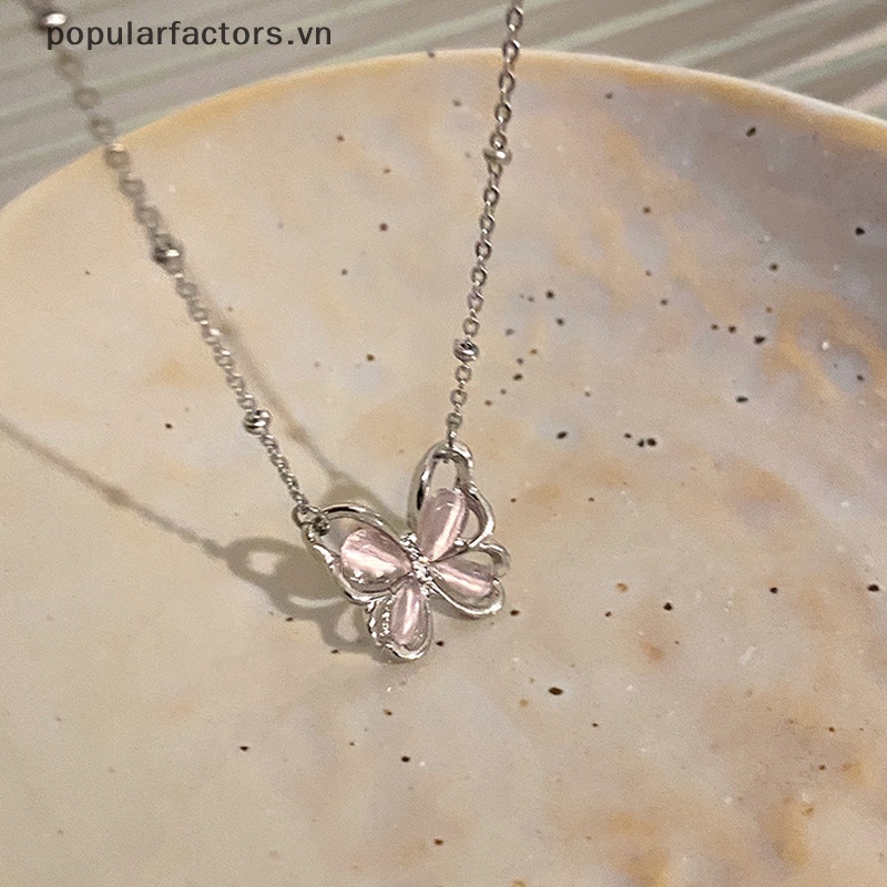 Vòng cổ Mặt Hình Bướm Màu Sắc Lấp Lánh Cho Nữ