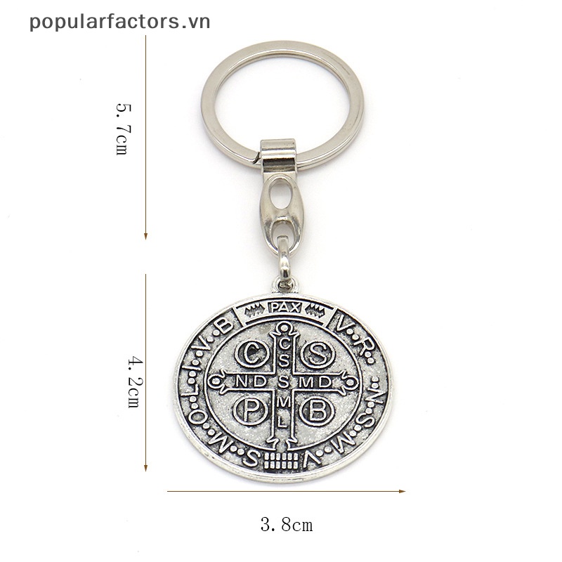 Móc Khóa Kim Loại Mặt Hình Thánh Benedict Medallion San Benito