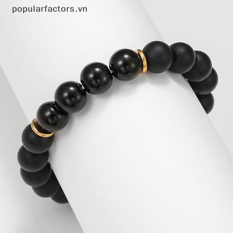 [Phổ Biếnfactors] Vòng Tay Cặp Đôi Màu Đen Onyx Thiết Kế Đơn Giản Phong Cách Hàn Quốc Cá Tính Dành Cho Nam Và Nữ