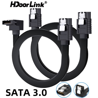 Dây Cáp SATA III HdoorLink 90 Độ 6Gbps 7pin SATA 3.0 Thẳng Sang Cáp Dữ Liệu 50cm Cho HDD SSD