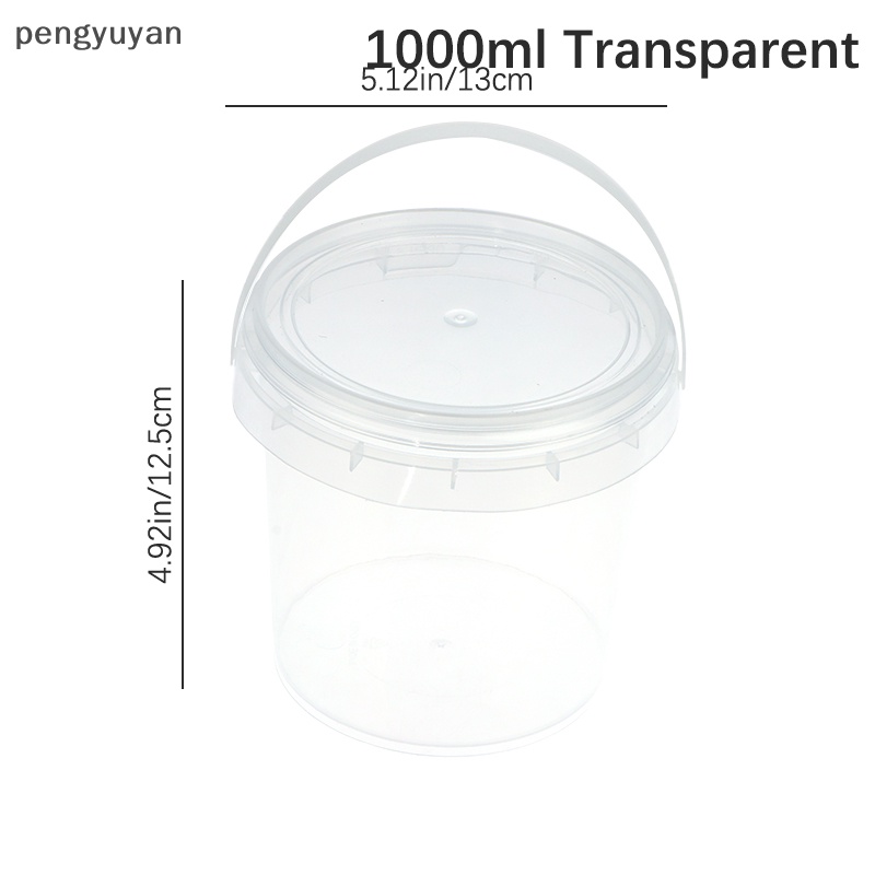 Xô Nhựa Trong Suốt Có Nắp Và Tay Cầm 500 / 1000ML