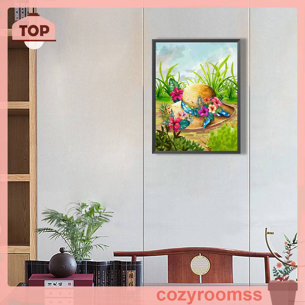 Tranh Đính Đá Kim Cương Toàn Bộ 5D DIY Hình Vẽ Hoa Mũ