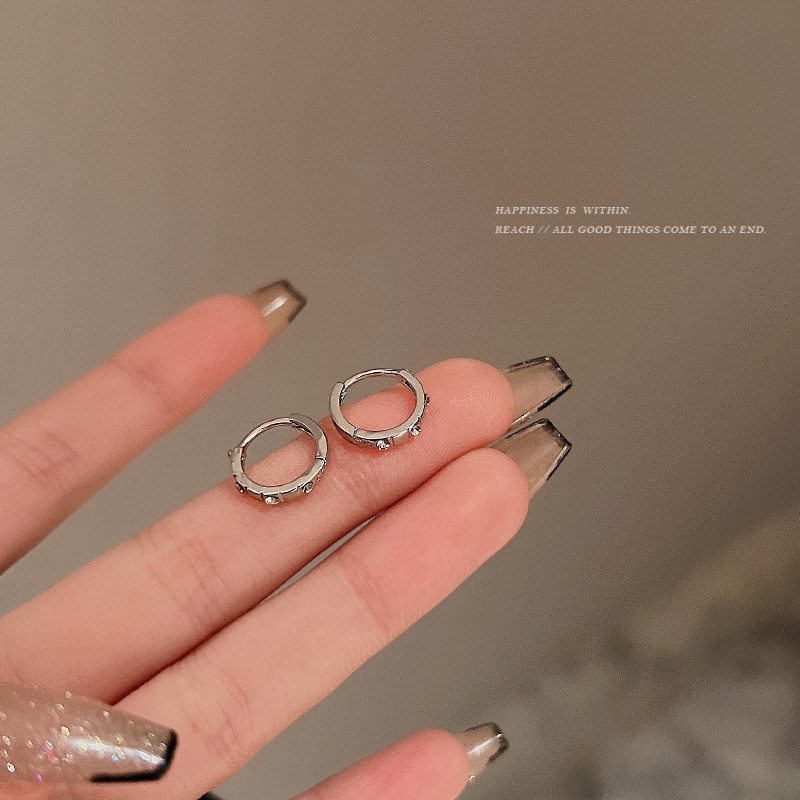 1 Đôi Bông Tai Bạc Zircon Cổ Điển Thời Trang Dành Cho Nam Và Nữ