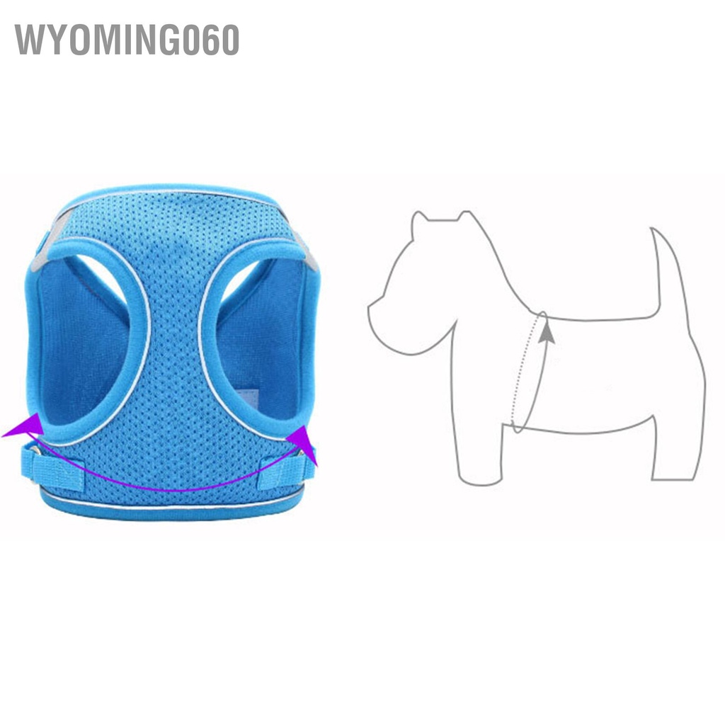 Wyoming060 Dây Xích Thú Cưng Thoáng Khí Phản Quang Mèo Áo Xoay 360 Độ Lực Kéo Móc Đồ Cho