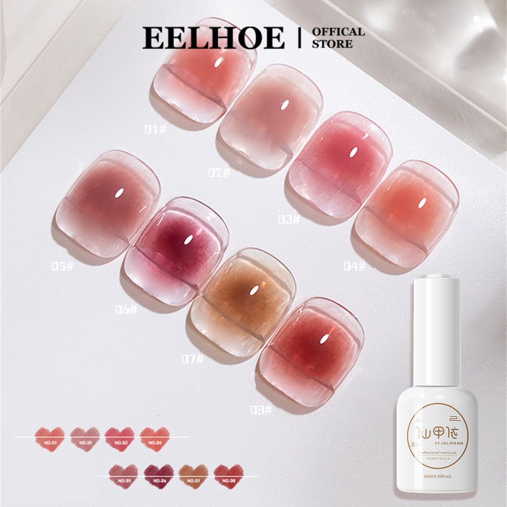 Sơn Móng Tay Gel 15ml 8 Màu Hồng Trong Suốt Dễ Sử Dụng
