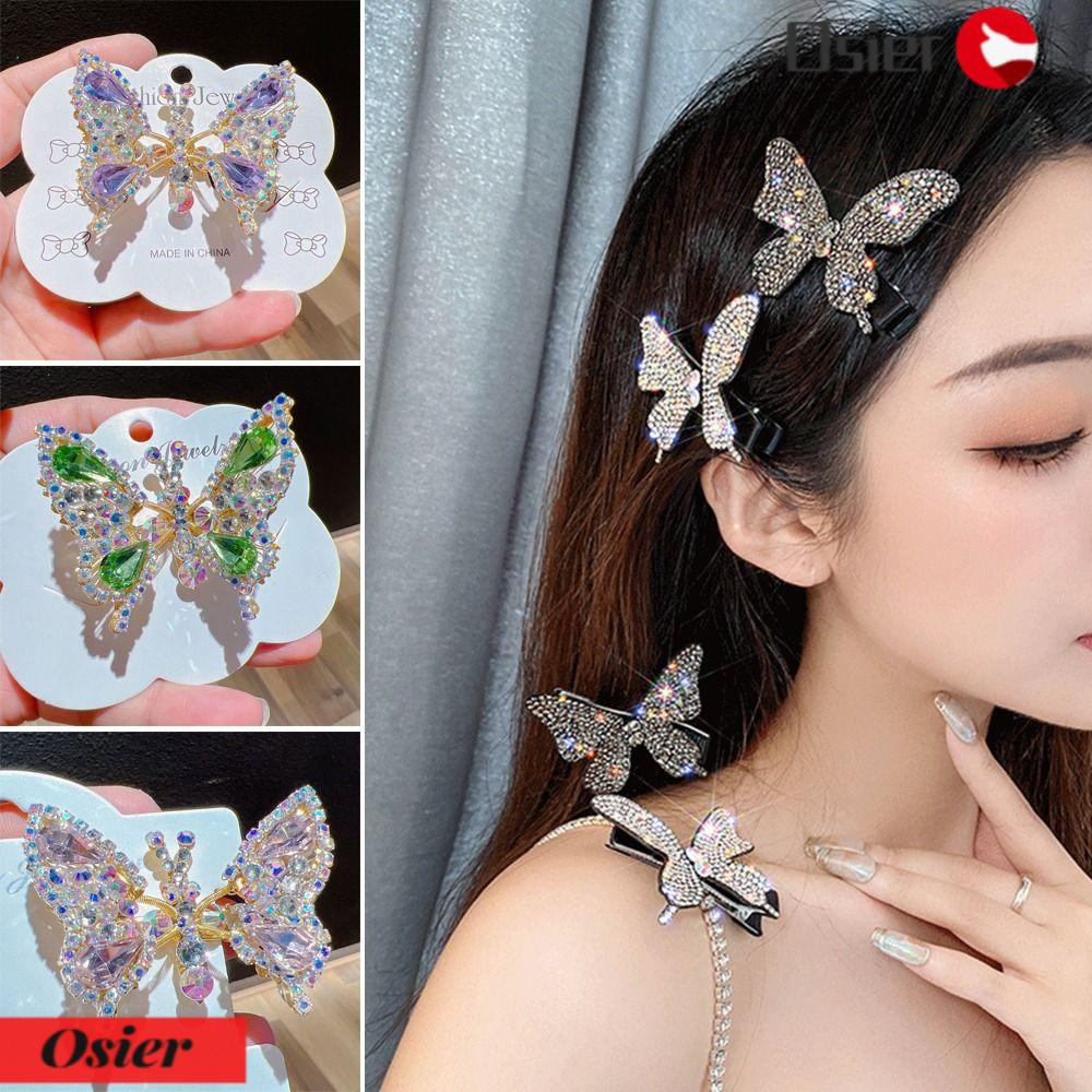 OSIER1 Kẹp Tóc Mái Giả Bằng Lông Thú Trang Trí Cho Nữ