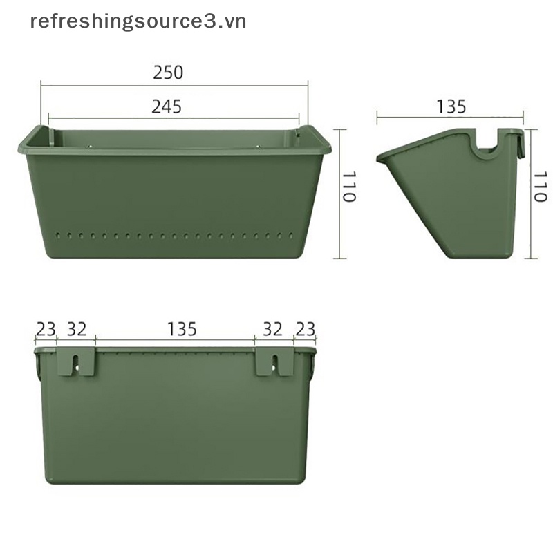 Chậu Hoa Treo Tường 3.vn} Màu Xanh Lá Cây Dạng Đứng