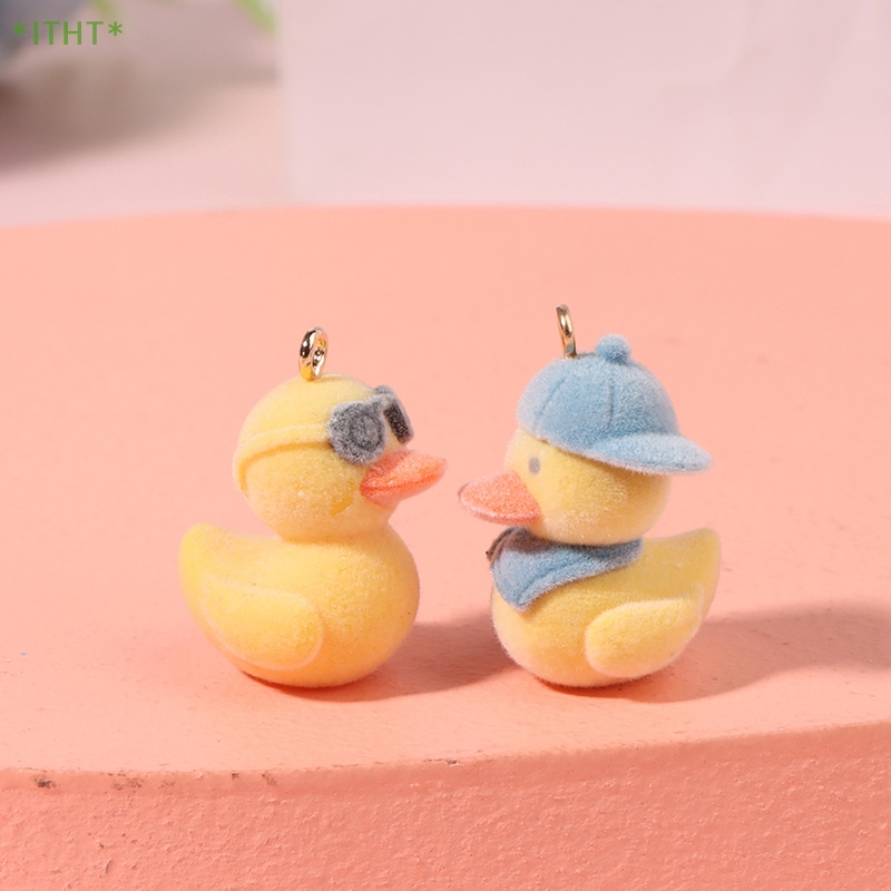 1 Mặt Dây Chuyền / Móc Khóa / Vòng Tay Hình Vịt Hoạt Hình DIY Mới