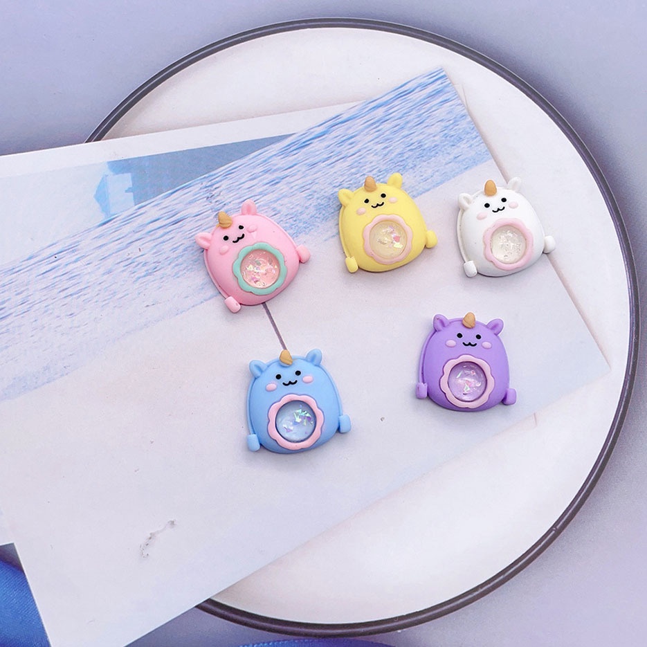 Set 2 Keo Dán Trang Trí Túi Xách / Điện Thoại Hình Kỳ Lân Hoạt Hình DIY