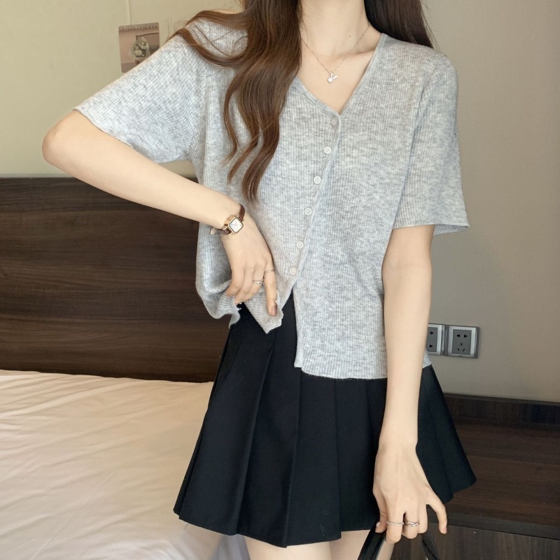 COZOK Áo Thun Tay Ngắn Màu Trơn Form Ôm Hợp Thời Trang