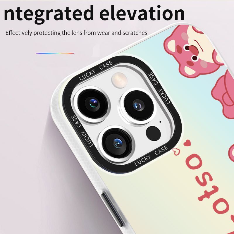 Ốp Điện Thoại Màu Laser Họa Tiết Gấu / Dâu Tây Dễ Thương Cho Iphonexr128Plus 1314 Promax