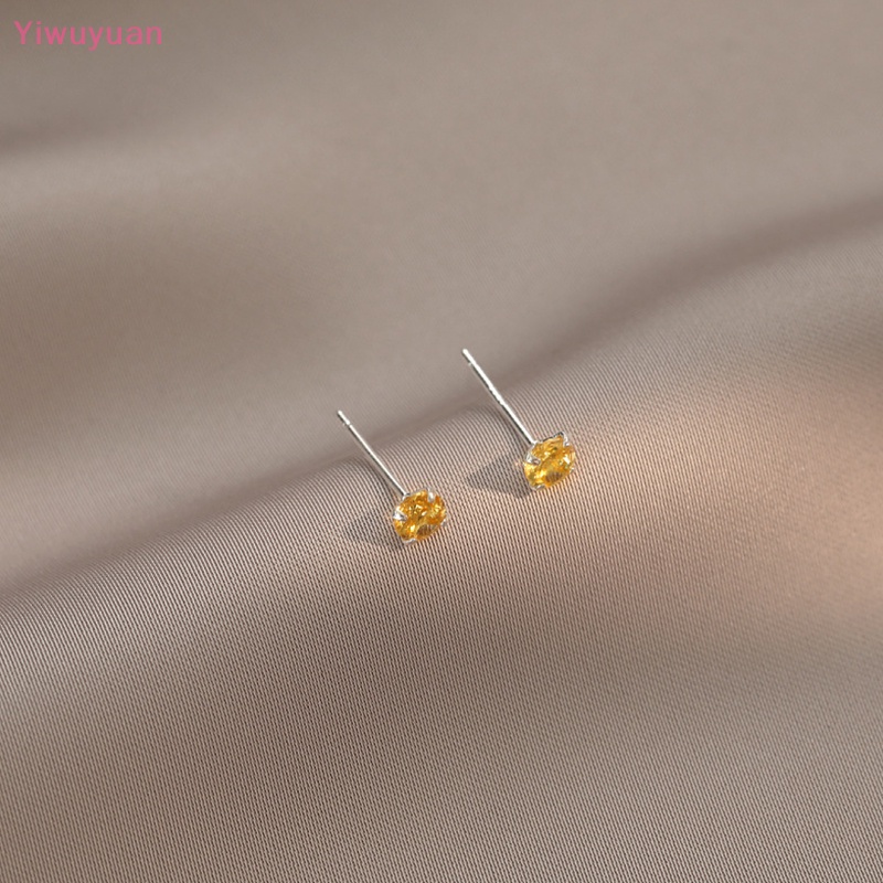 Khuyên Tai Tròn Mạ Bạc 925 Đính Đá Zircon Phong Cách Cổ Điển Mới