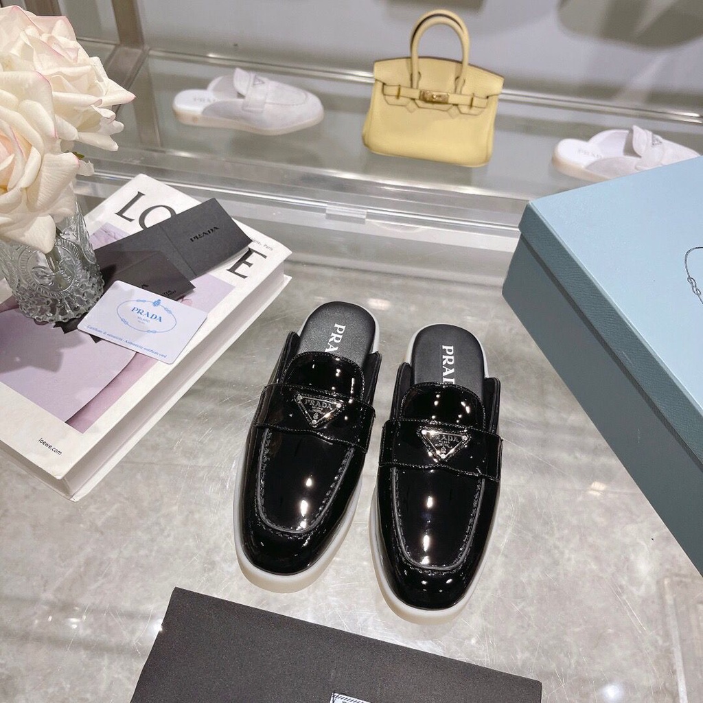 Dép Da Prada 100% Chính Hãng Thời Trang Cho Nữ