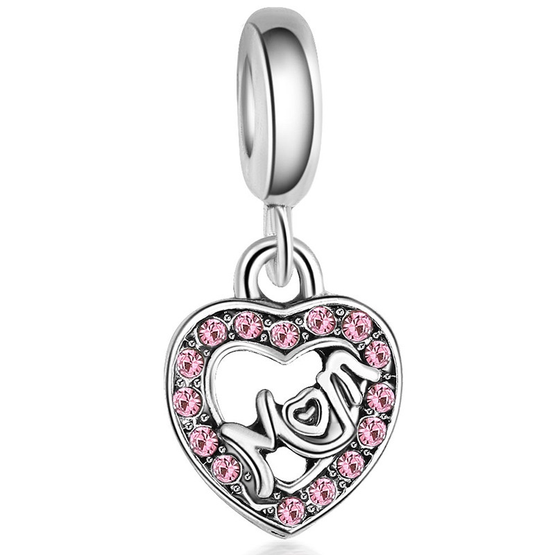 PANDORA Hạt Charm Hình Hoa Màu Hồng Dùng Làm Trang Sức Thời Trang Cho Nữ