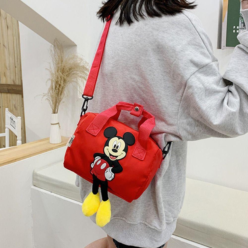 Túi Đeo Vai Sức Chứa Lớn Bằng Nylon Họa Tiết Chuột Hoạt Hình Thời Trang