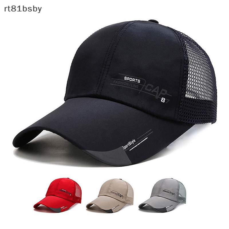 Mũ Lưỡi Trai Màu Trơn Phối Lưới Thoáng Khí Thời Trang Mùa Hè Cho Nam