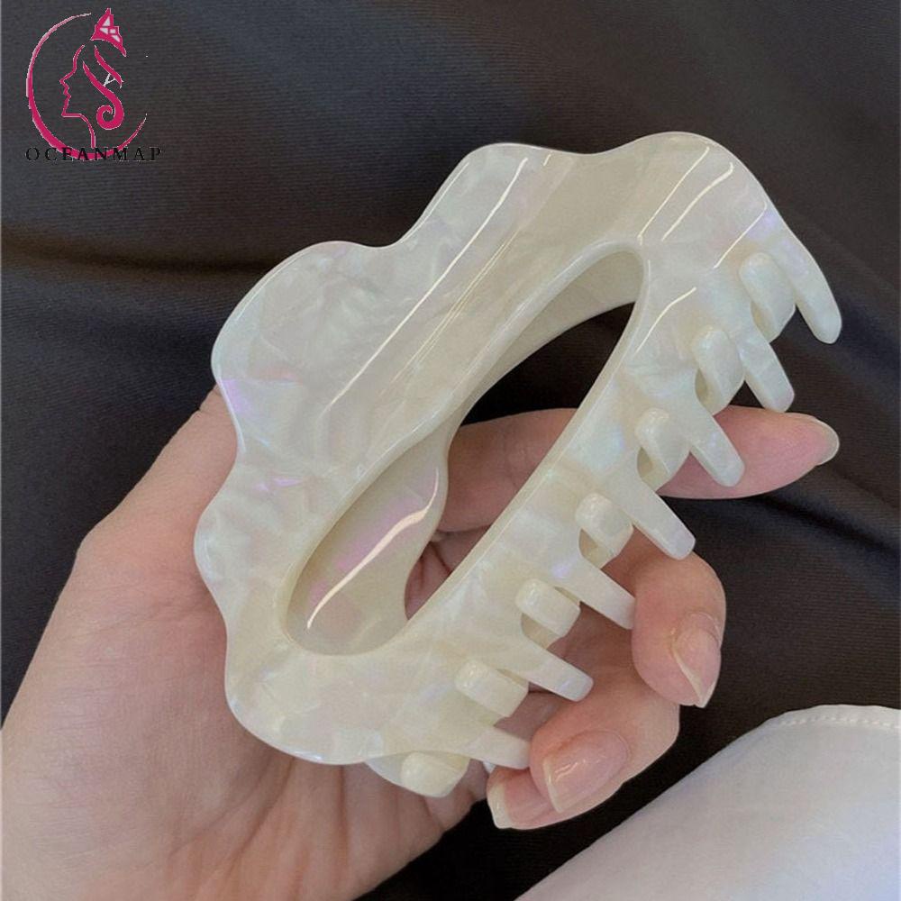 Kẹp Tóc Càng Cua Dày Hình Đám Mây Vỏ Sò Ins Acetate Cho Nữ