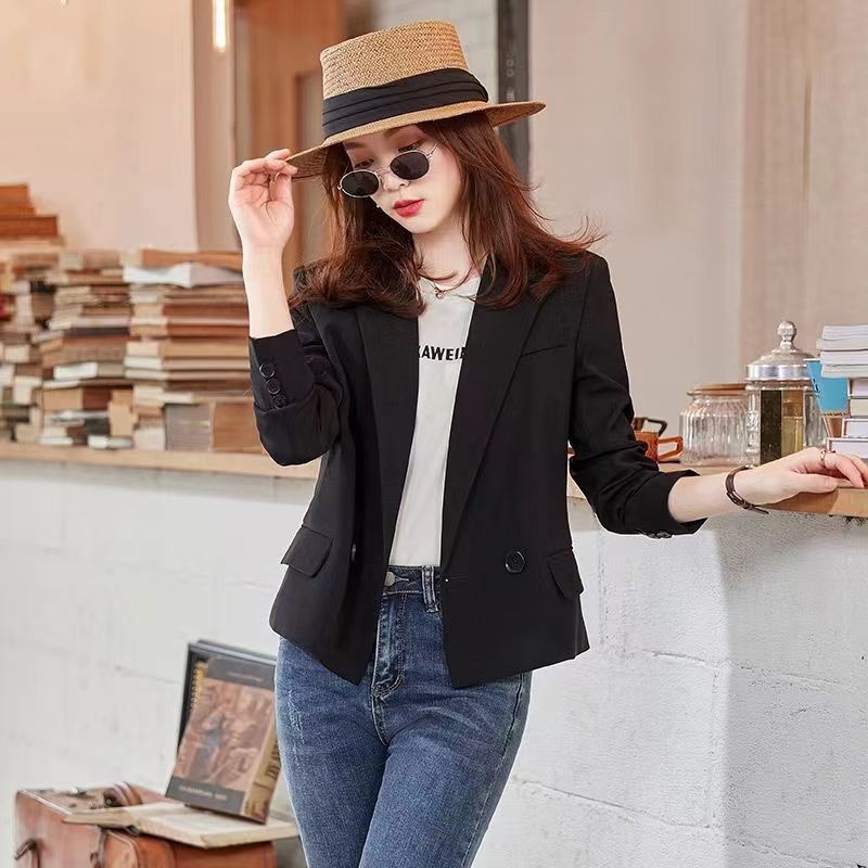 Áo Khoác Blazer Tay Dài Phong Cách Vintage Thời Trang Cho Nữ