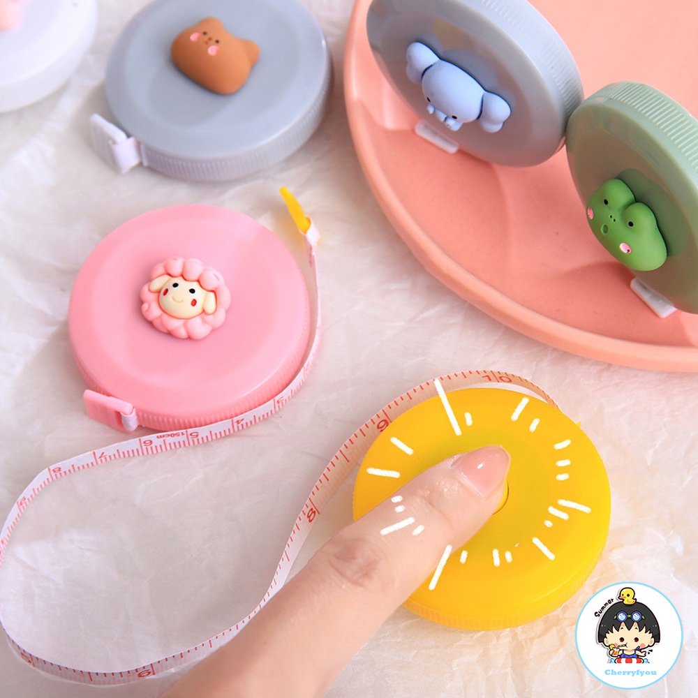 Thước Dây Mini Đo Chiều Cao Đa Năng 3D Họa Tiết Động Vật Hoạt Hình Dễ Thương Độ Chính Xác Cao Di Động Tiện Dụng Cho Thợ May /