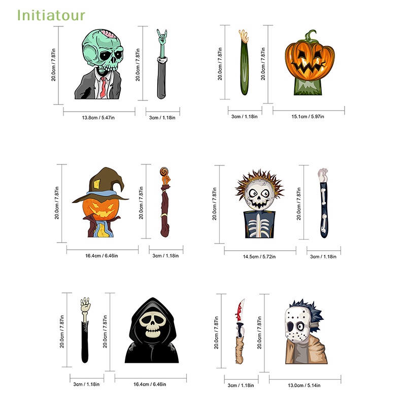 [InitiatourV] Nhãn Dán Cửa Sổ Sau Xe Hơi Họa Tiết Vẫy Vẫy Tay Trang Trí Halloween Kinh Dị
