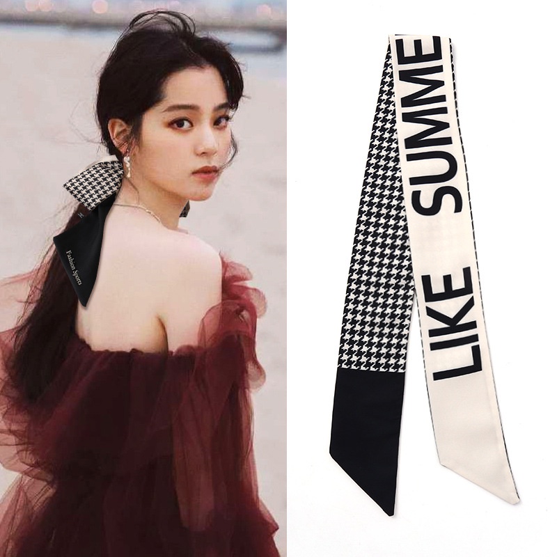 1 Băng Đô Vải Lụa Satin Thắt Nơ Phong Cách Pháp Dễ Thương