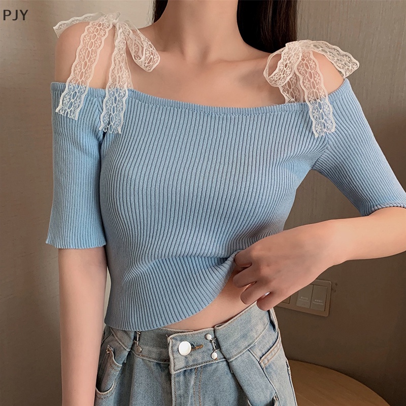 Áo Ren Hở Lưng PJY Y2k Thời Trang Quyến Rũ Cho Nữ