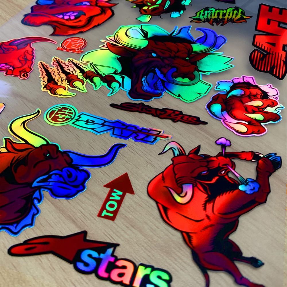 Decal Laser Dán Trang Trí Mũ Bảo Hiểm Xe Mô Tô RedBull
