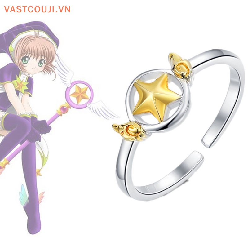 Nhẫn Đeo Ngón Tay Điều Chỉnh Được Hình Thủ Lĩnh Thẻ Bài Sakura Kinomoto Sakura Chất Lượng Cao Cho Nữ