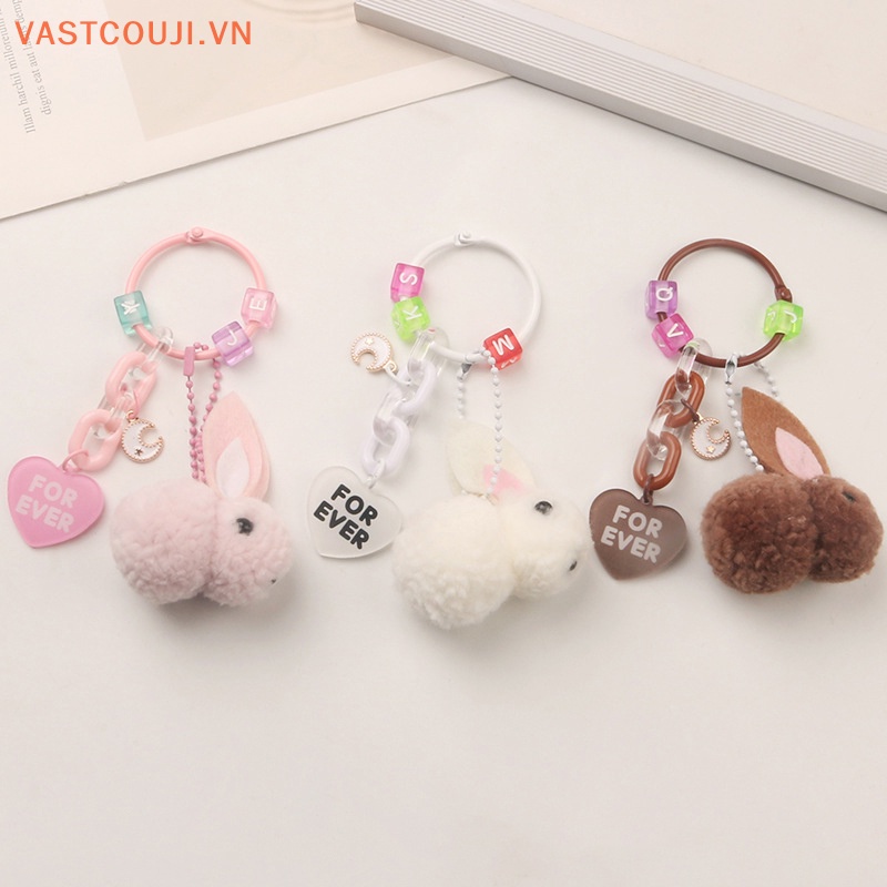 Móc Khóa Thỏ Nhồi Bông Bằng Acrylic Mềm Mại Dễ Thương